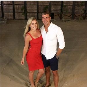 Red midi dress American apparel